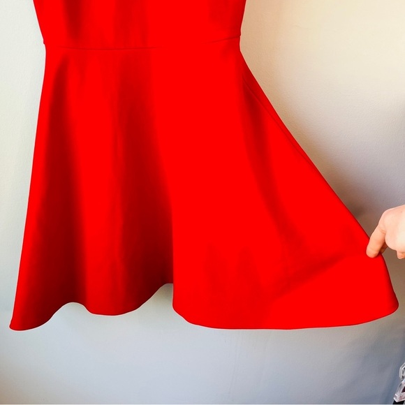 Elizabeth and James Red Halter Fit and Flare Full Skirt Mini Dress - Picture 5 of 8